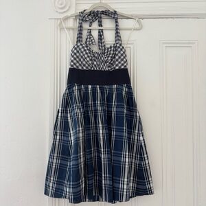 Decode 1.8 Blue and White Checkered Dress